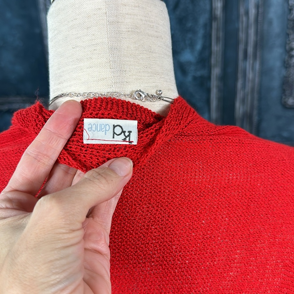 Red silky knit shrug - Picture 6 of 8